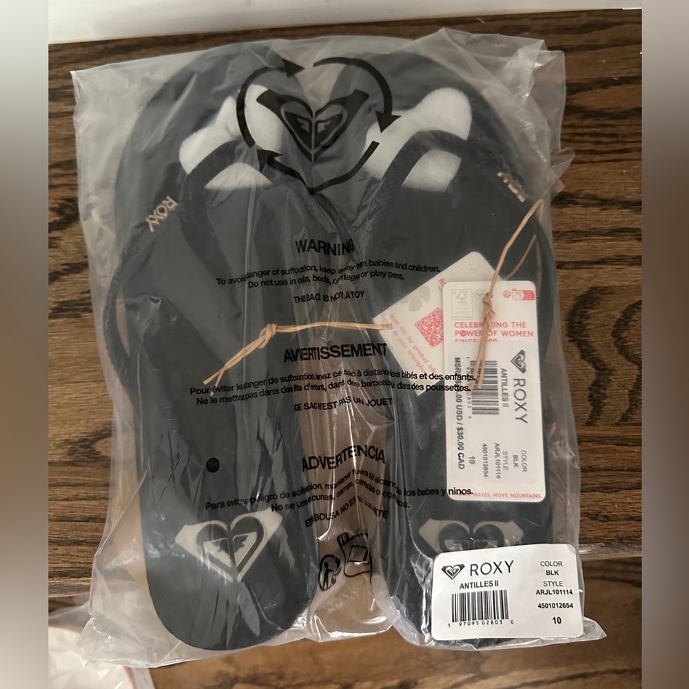 Roxy black thong Flip Flops NWT multiple sizes